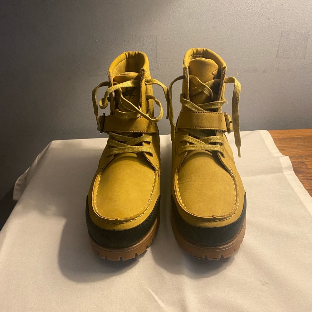 Men's Beverly Hills Polo Club Light Brown Lace Up Boots Size 7